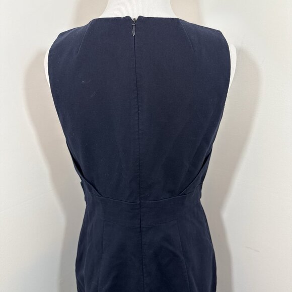 J. Crew Sheath Dress Size 4 Petite Cotton Retro Pinafore Button Waist Twill - Picture 4 of 11